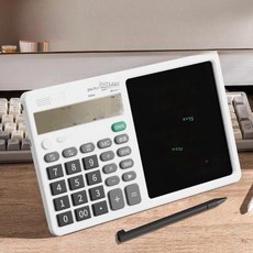 전자 필기 계산기 LCD 사무용 사무실 충전식 세무 회계 대형 스크린 스마트, 화이트