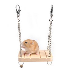 典贊創意 小寵原木鞦韆 倉鼠玩具 黃金鼠玩具 原木倉鼠鞦韆 寵物鞦韆, 原木色, 1個