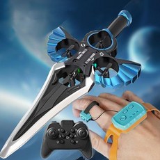 드론 검 장난감 RC 플라잉 소드 4축 전투기핸드 웨이브컨트롤러 모드 및 조명 360 포함 ° 스턴트 플립 공중 비행기 소년용, 4)D Dual Control