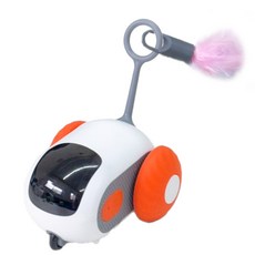 毛寵星人 有喵病 智能逗貓遙控車 寵物解悶玩具 小汽車, 1個, 有喵病 智能逗貓遙控車-橘