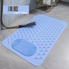 DIU 浴室防滑墊酒店洗澡間防摔腳墊衛生間淋浴間衛浴防滑家用按摩墊, 淺藍:365/695㎜, 1個