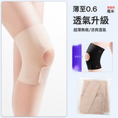 日本運動護膝隱形超薄護膝醫用半月板關節套防滑護膝蓋男女通用, 1個, 3D超薄點陣硅膠【膚色1只】袋裝