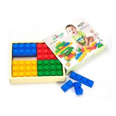 UNIPLAY抗菌軟積木 BASIC款 36pcs 台灣製造 柔軟安全積木玩具, 1個, Multicolor