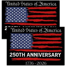 250주년 미국 자동차 자석 - 트럭 SUV 냉장고용 애국 | 독립 250주년 자유와 민족적 자부심 (B 2PCS) 기념