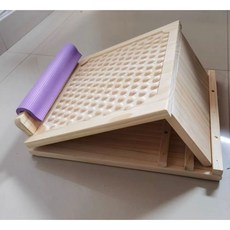 四段角度實木拉筋板 凸點易筋板穴道按摩瑜伽斜踏板 拉筋器足底按摩健身踏板 美腿按摩伸展道具, 平面