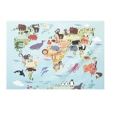 세계동물지도포스터 동물세계지도 벽포스터 세계동물지도 포스터 대형 689000AA (1EA), 본상품