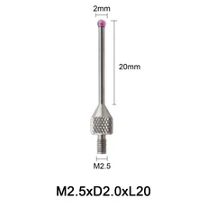 호환 CNC 터치 프로브 화이트 실버 스타일러스 볼 10-50mm 길이 범위 2mm 볼 M2.5 나사 정밀 측정, 04 M2.5XD2XL20, 01 China Mainland
