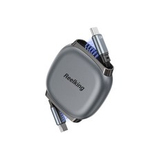 Reelking C타입-C타입 자석타입 휴대용 릴케이블 초고속 PD PPS 240W, 1개, 차콜, 1m
