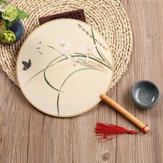 臺南出貨 舞蹈扇手扇古風扇漢服扇團扇單面古風團扇宮扇中國風漢服扇子圓形女版流蘇木柄舞蹈扇古典扇子景道, 圖三十八, 1個