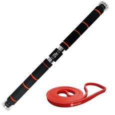 비핏 가정용 문틀철봉 풀업바 턱걸이봉(일반형)+풀업밴드(레드13mm), 레드