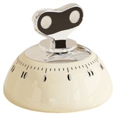 레트로자석주방타이머 기계식배터리없이 벨소리큰 주방계시기, 1개, 백색