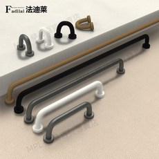 美式櫥櫃衣櫃門把手，黑色咖啡棕膚感不鏽鋼拉手，現代簡約風格, 暖白,362-孔距128mm, 1個