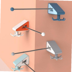 스텐수건걸이 회전 국자 걸이 부착식 조리도구 후크 WSWFM1EJX, 라이트블루+화이트