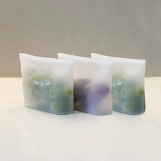 카페로메오 프리미엄 두툼 실리콘 눈금 지퍼백, 1세트, 실리콘지퍼백_500ml 3P