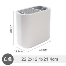 日式多功能廚房刀架筷籠 瀝水收納架, 白色
