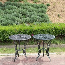 소프트유가구 로즈주물테이블 야외 펜션 테라스 테이블, 청록