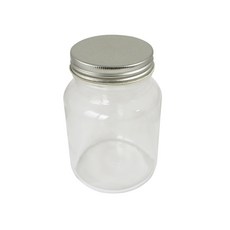 原點居家 醬菜瓶 醃漬玻璃儲物罐 密封罐 糖果罐 飼料罐, 1個, 銀