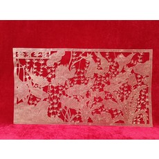 皮影 九魚圖 連年有餘 牛皮雕刻, 如圖所示, 1個
