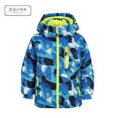 Sub22 孩童圖案印花鋪棉連帽拉鍊滑雪外套