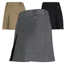 여자 벨트고리 주름 포켓 무지 기모 골프 스커트 일상룩 꾸안꾸 여성