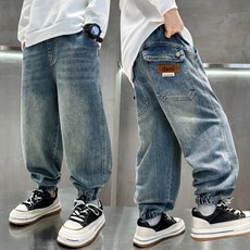 Joyoki 남아 청바지 캐주얼 멋쟁이 초등학생 중학생 데님 긴바지