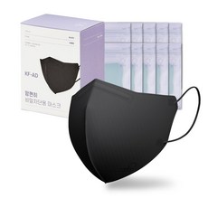 [5매입] 맘편히 KF-AD 비말차단 새부리형 컬러 마스크, 블랙, 1개, 50매, KF-AD 중형 블랙, 1개, 50매, KF-AD 중형