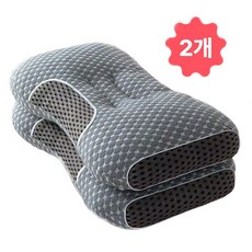 부드러운 니트 수면 보조 경추 보호 가정용 베개, 2개, 그레이