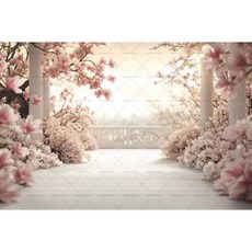 화이트 핑크 배경 커튼 꽃 장식 천 웨딩 생일 사진 소품, 3. X02763