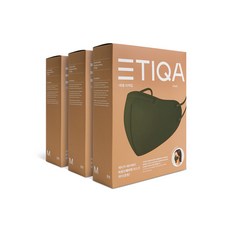 에티카 에어웨이 라운드베이직 에이 중형, 카키, 3박스