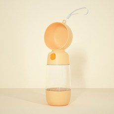 寵物水壺 狗狗水壺 寵物隨行杯 寵物外出飲水器, 1個, 橙色【餵水400ml+餵食185ml】
