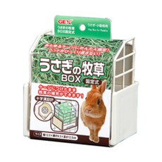 胖頭龍批發工廠 GEX 固定式牧草盒 草架 牧草架 提摩西 兔子 天竺鼠 荷蘭豬 豚鼠 草架 兔子草盆, 1個, 固定式牧草盒-白色