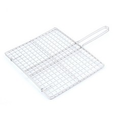 덕흥 스텐 사각 겹석쇠 소 중 대 석쇠 구이 생선 김 고기 캠핑, 소(26.5cm x 21cm), 1개