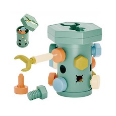 【Hi-toys】創意建構鎖螺絲遊戲/磁力螺絲罐/STEM啟蒙教具(兩色隨機出貨), 1套