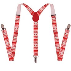 [ 947274 ] 구초 남아 및 여아용 레드 멜빵 조절 가능한 탄성 크리스마스 순록 카리부