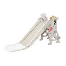 哩哩摳摳兒童溜滑梯室內檢驗合格，寶寶滑梯玩具附籃球框, 折疊恐龍溜滑梯白色(檢驗合格), 1個