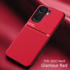 가죽 질감 마그네틱 슬림 커버IQOO NEO9 Pro Neo9S 용 케이스VIVO 9S Plus 충격 방지 범퍼, 04 IQOO NEO9 Pro, 04 빨간색