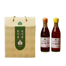 (선물상자포함)100% 통깨로 진하게 짠 하늘빛 들기름+참기름 +, 1개, 350ml