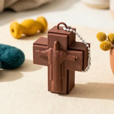 십자가 클리커 키캡 키링 클릭 딸깍이 스트레스 해소 교회 선물 예수 기독교 친구