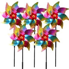 아띠꼴로 5개1세트 야외 정원 새쫓는 바람개비 가수원 새퇴치 반짝이, 5개, 레인보우
