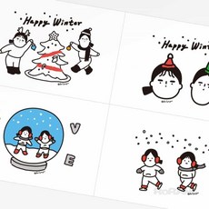 로랑마켓 해피윈터 엽서 엽서편지 선물카드 예쁜편지지, 4.스케이트