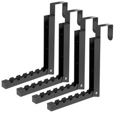 오버 더 도어 행거 접이식 옷 건조대 실내 세탁실용 옷걸이 선반 컴팩트 작은 공간 휴대용 고리 - 2팩, Black-4, 블랙-4