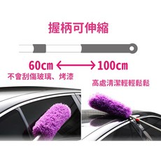 適用於 POWER 可伸縮 靜電除塵撣 靜電毛撣 一體成型支架 不傷愛車 不掉毛 雞毛槍 除塵 可水洗 付防塵套 聚酯纖維毛刷, 1個