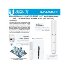 [Ubiquiti Networks] 유비쿼티 네트워크 UAP-AC-M-US 유니파이 AC 메시 와이드 에어리어 인/아웃 듀얼 밴드 액세스 포인트 (아메리카 버전)