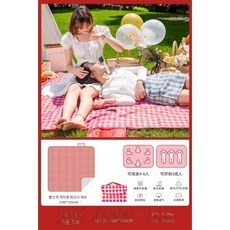 야외 방수 피크닉 매트 방풍비닐, 1개, 양면 방수 무취 빨간 체크 150x100 / 3인용 /