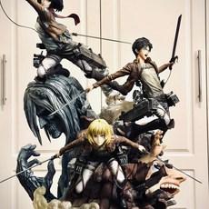 진격의 거인 피규어 9종 세트 상자깡 박스깡 선물 랜덤배송, 9종 중에 랜덤 발송 1개, 컬러박스 포장 약 30cm, 1개