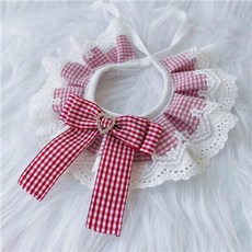 트레조 격자 무늬 개 활 Bibs 칼라 레이스 스카프 빨 Bowties Bandanas 강아지 고양이 목걸이 애완 동물 액세서리, XS15 20cm, 5