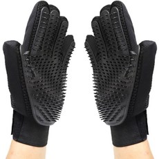 소프트럭스 애완동물 그루밍 글러브 - 부드러운 탈모 브러시 효율적인 반려동물 털 제거 장갑 다섯 손가락 디자인이 강화된 마사지 도구 길고 짧은 털을 가진 개와 고양이블랙에게, Black