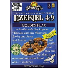 Food For Life Ezekiel 4:9 유기농 발아 곡물 시리얼 골든 아마 473.2ml(16온스) 박스 (6팩)132044, 454g