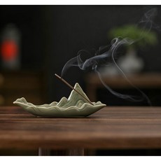 千里江山線香插家用室內禪意香座香爐陶瓷香薰爐桌面線香托盤擺件, 1個
