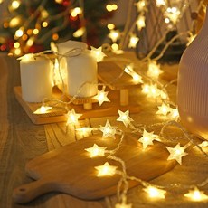 PARTY SHOP 星星雪花氣泡圓球造型LED燈串, 1個, 20燈暖白星星